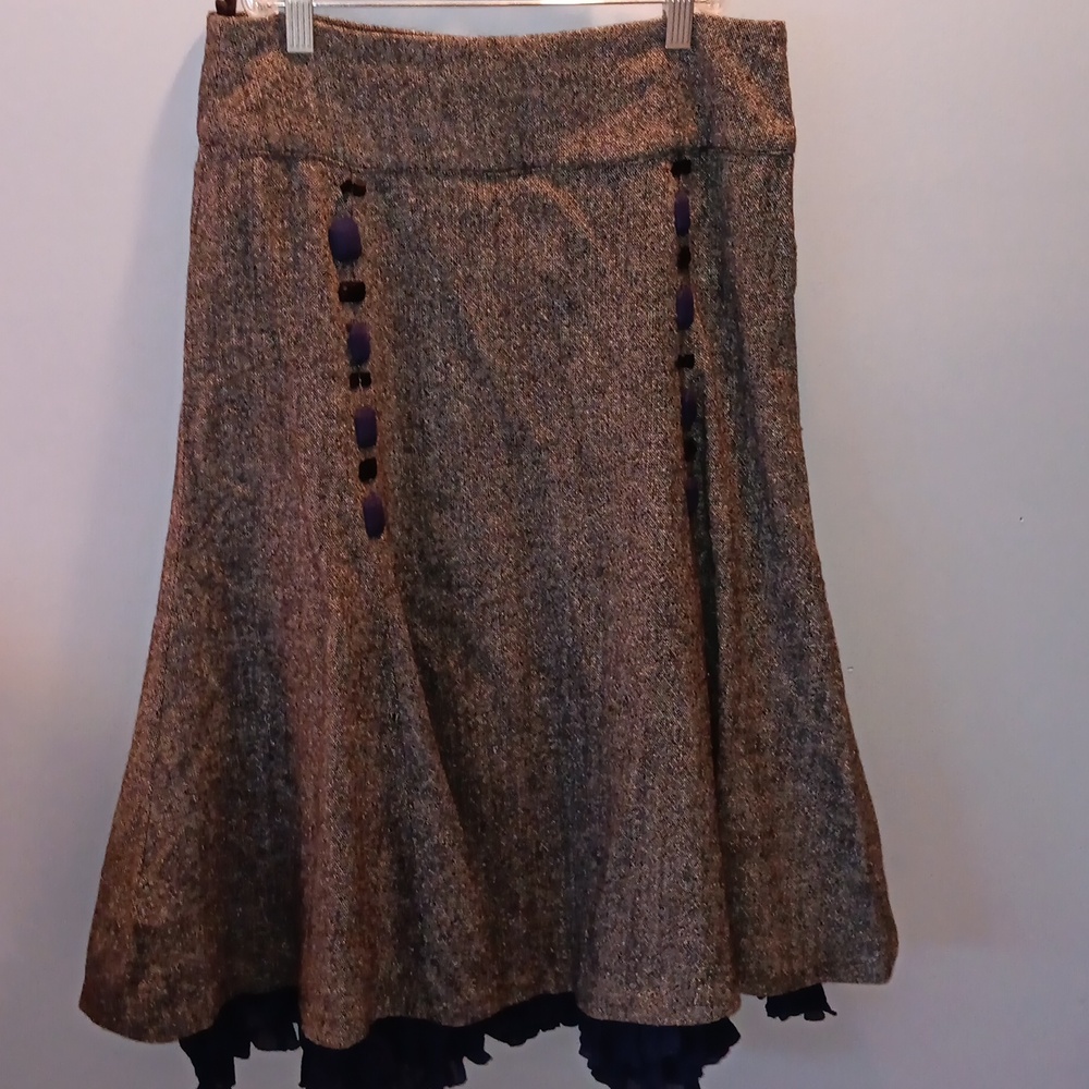 Riva grey tweed wool blend skirt